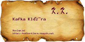 Kafka Klára névjegykártya